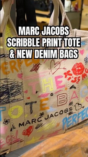 NEW MARC JACOBS SCRIBBLE PRINT & DENIM BAGS #thetotebag #denimbags #marcjacobs