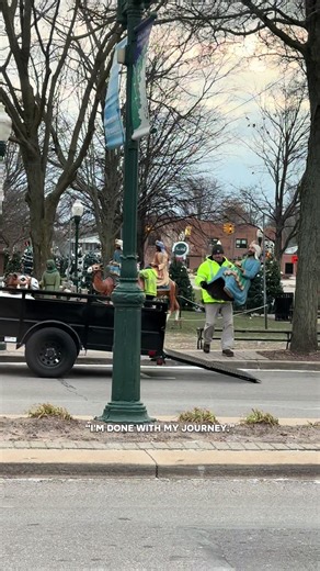 Lowkey was waiting for them to just start throwing the pieces in the trailer. #nativity #nativityscene #plymouth #michigan #christmas