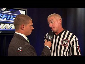 Josh Mathews interviews referee Scott Armstrong
