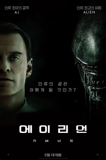 채널 OCN에서 방영하는 영화 에이리언: 커버넌트 (Alien: Covenant, 2017)의 해외평점 과 흥행성적 ,출연진정보