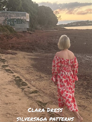 Beautiful setting for my new Clara Dress - pattern by Silversaga Patterns. Fabric from @TheFabricBroker #sewing #sewingtiktok #handmadewardrobe #sew