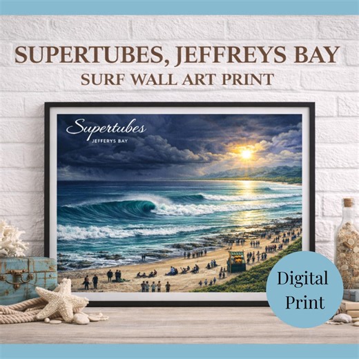 Supertubes Surf Print: Jeffreys Bay Coastal Wall Art (digital Download) - Etsy
