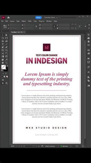 Text Color Change in Adobe InDesign! #shorts #graphicdesign #adobe #indesign #tips #tutorial