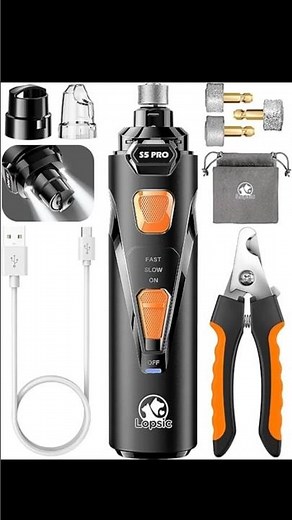 LOPSIC Dog Nail Grinder with LED Lights – Quiet, Powerful, Rechargeable Pet Nail Trimmer