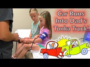 Tonka Truck vs Honda! Car Accident While Filming a Video & Doctor Visit Check Up