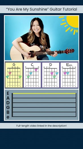 Here’s an EASY way to play “You Are My Sunshine” on the guitar! 🎸🎶 Check out my full-length tutorial on YouTube @for3v3rfaithful 💕 | For3v3rfaithful