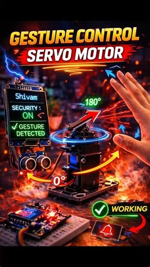 Control Servo Motor With Hand 😱 | Gesture Control Project Using ESP8266 #shorts #viral #views