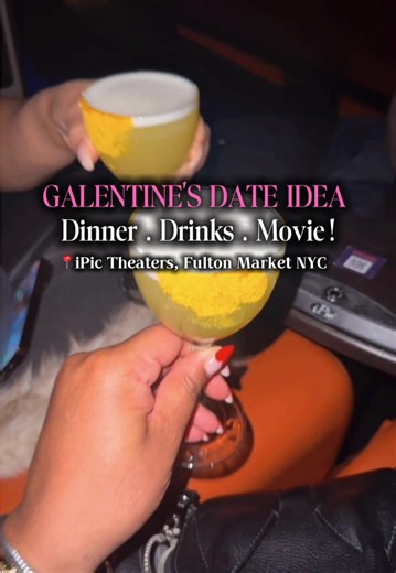 You definitely can’t go wrong with an iPic Theater Galentine’s date night with your bestie 🍿💕🥂 The seating and vibes are perfect for two. I highly recommend arriving early and checking out the bar. Be sure to head to your seats 20–30 minutes before showtime for the full experience!🎀 📍iPic Theaters Fulton Market (South Street Seaport) 11 Fulton St. New York, NY . . . #Galentines #GalentinesIdeas #DateNight #iPic #MovieDate