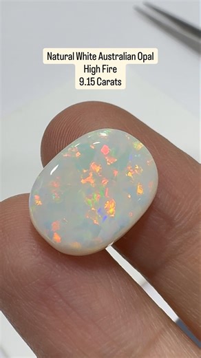 9 Carat 10 Ratti White Australian Opal High Fire Chandra Gemstone Astrology Jyotish Navratna Rashi