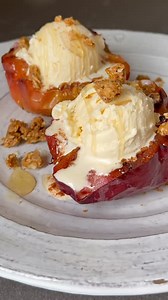 Healthy air fryer apple sundae
