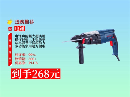 【电锤推荐】268元拿下博士款BOOCHC轻型电锤攻略！三用多功能，1000瓦大功率，家用工业级轻松入手！