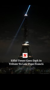 21K views · 305 reactions | The lights of the Eiffel Tower in Paris were extinguished on Monday, 21 April, as part of a tribute to the late Pope Francis. | Newsweek | Facebook
