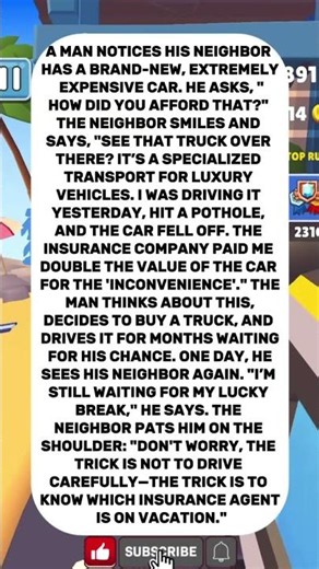 🚚 THE INSURANCE LOOPHOLE #funny #jokes #money #hustle #business #humor #witty #shortstories #lol