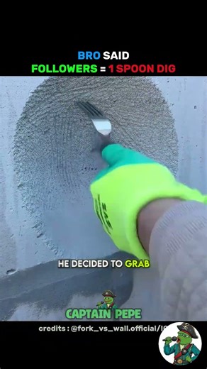He Is Digging A Concrete Wall With ONLY a Fork 😳