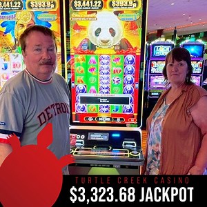 👏Donald and Debra C. hit a 💲3,323.68 💰 JACKPOT💰 playing China Shores with a .01 denomination at Turtle Creek Casino & Hotel ‼️ 🙌👏Congratulations, Donald and Debra! 🤑💰 | Turtle Creek Casino & Hotel