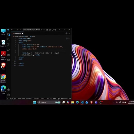 HTML, CSS & JAVASCRIPT Online text Editor