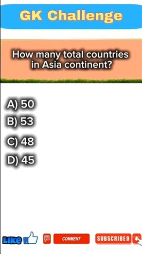 How Many Total Countries In Asia Continent ?