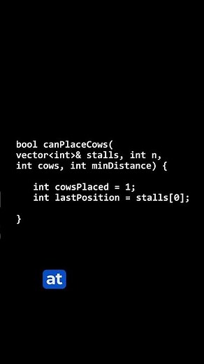 Aggressive Cows Problem | Binary Search on Answer | Code + Logic Explained