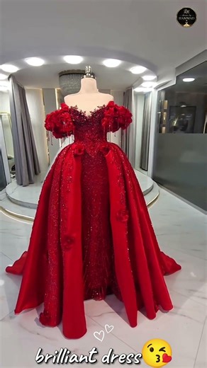 Most Beautiful Red Bridal Dress 😍 Luxury Wedding Gown Design #dress #shorts #viral