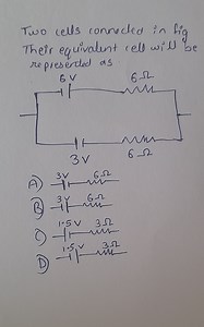 Two cells connected in parallel, with each cell having a 6\,V a... | Filo