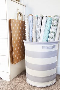 How to Create an Organized Gift Wrap Station