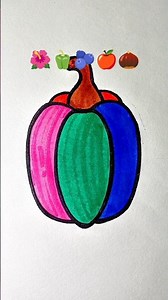 How to drawing#🌺🫑🫐🍎🌰art#colors #shortvideo #trending