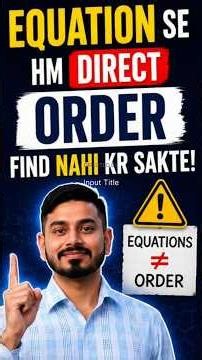 JEE/NEET Chemistry: Order ≠ Stoichiometry (Must Know!)🤔
