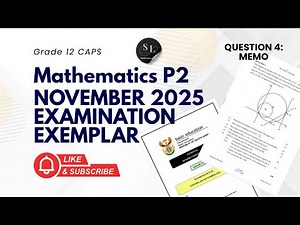 Grade 12 Mathematics | Final Exam Paper of 2025 | Question 4 Exemplar | ANALYTICAL GEOMETRY