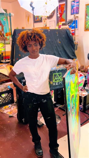 “Living in Color” by Angel Murrill 2019 (For Sale) Dm for inquiry I created this piece in 2019 as one of my first largest paintings. This piece is titled “living in color” conveying imagery of a person with exaggerated features, eyes nose, ears mouth all key elements of enjoying the life that is provided for us, often times we dismiss the blessings of these features, having eyes to see and experience, mouth to speak (power, life, sing, praise) ears to hear (music, others, nature) nose to smell (