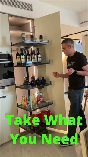 Hidden Cupboard Shelves That Slide Out at the Push of a Button 🤯 | Smart Storage Hack #kitchen