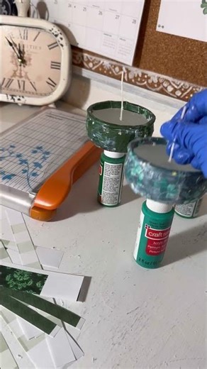 DIY Dark Green Mod Podge Candles 🍀 Easy St. Patrick’s Day Decor