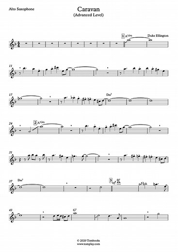 Caravan (Advanced Level, Alto Sax) (Ellington) - Saxophone Sheet Music