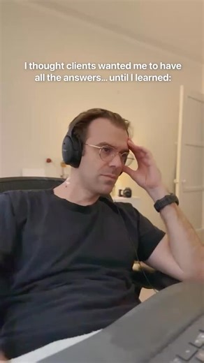 Jamie • Business of Freelance on Instagram: "I used to think clients wanted me to have all the answers. Say the right thing. Promise the right result. Look like the expert who never hesitates. But here’s the truth: Clients don’t want you to have all the answers. They want you to ask the right questions. Answers impress people. Questions reveal the real problem. Here’s why pros lead with questions (and why clients trust them more): 1. Questions show you’re diagnosing, not guessing Amateurs recomm