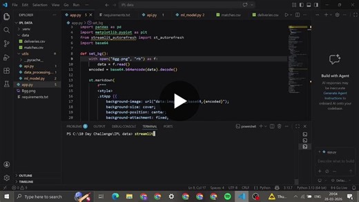 #datascience #machinelearning #python #streamlit #ipl #ai #analytics #projects #studentdeveloper #opentoopportunities | Sagiri Bala Bhavyasri