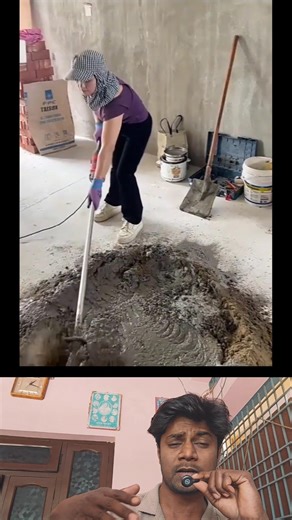 Manual Mixing vs Electric Mixer: Kaam hoga 10 guna teez! ⚡🏗️ | #shorts #concretemixer