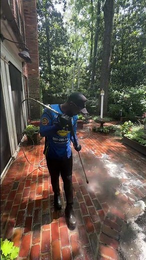 How I cleaned brick patio #patiocleaning #powerwashing #clean