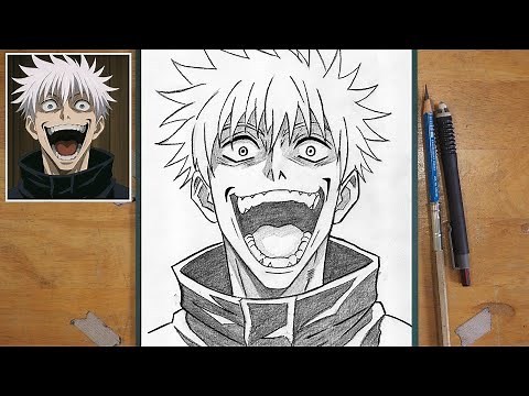 How to Draw Crazy Laughing Gojo – Jujutsu Kaisen Art Tutorial
