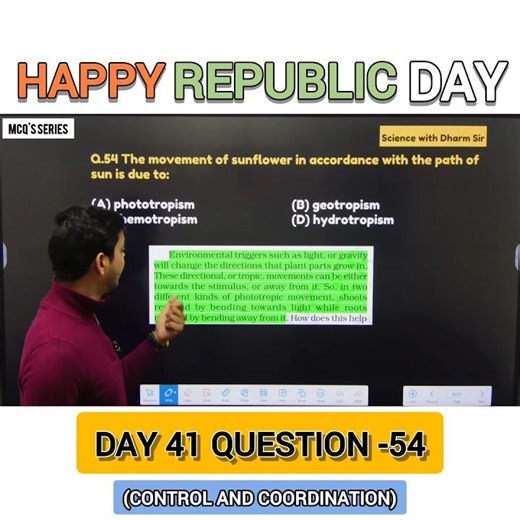 Day 41 | MCQ–54 | Control and Coordination | 60 Days – 300 Questions
