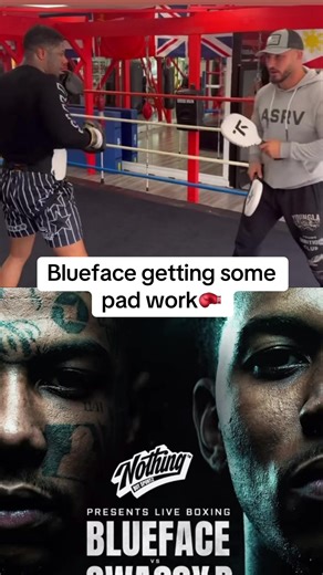 Glad he taught him to get off the rope😭 #blueface #boxing #training #nickyoung #clips