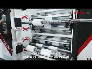 Zontai automatic 4 shafts double turret slitter Rewinder machine.#cuttingmachine