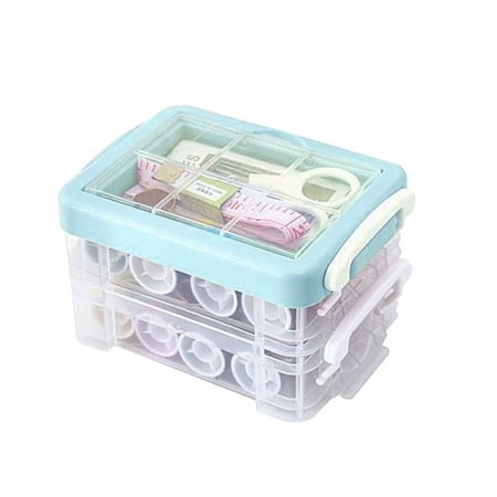 Complete 30-Piece Sewing Box Set - Blue Household Sewing Kit with Dual Purpose Handle - Walmart.ca