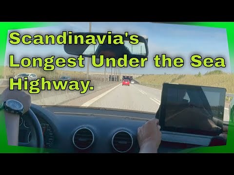 From Sweden to Denmark -Underwater Tunnel Oresund Bridge Denmark Disappearing Road