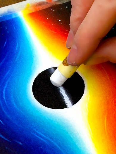 How to Draw a Black Hole with Oil Pastels