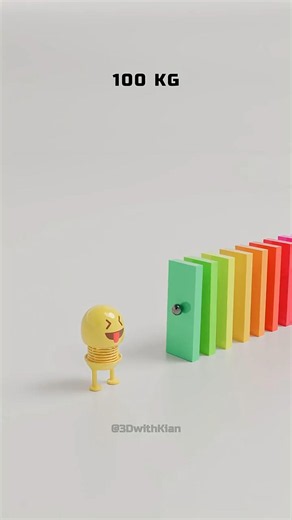 This 3D Domino Chain Reaction is CRAZY! #satisfying #blender #animation