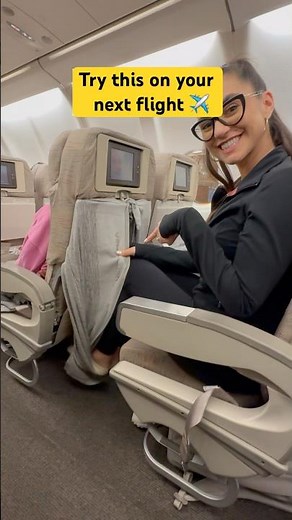 Plane travel hack! How to make a foot hammock for the plane! ✈️ #travel #traveltips #shorts