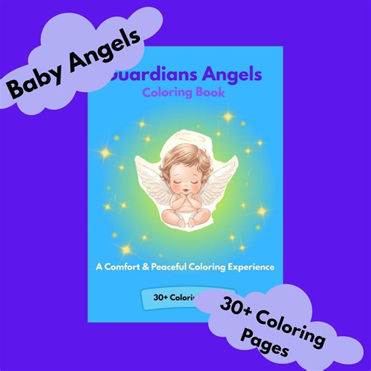 Guardian Angels Coloring Book for Kids & Adults | Spiritual Coloring Pages | Relaxing Comfort Coloring Book | Angel Gift | Stress Relief Art - Etsy