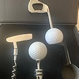 Wine Opener Set, Golf Bottle Opener, Manual Wine Bottle Opener, Zinc Alloy Handle Corkscrew Kit, for Wedding Birthday Day Wine Gift Set, for Golf Lovers and Beer Lovers (3 Pcs)