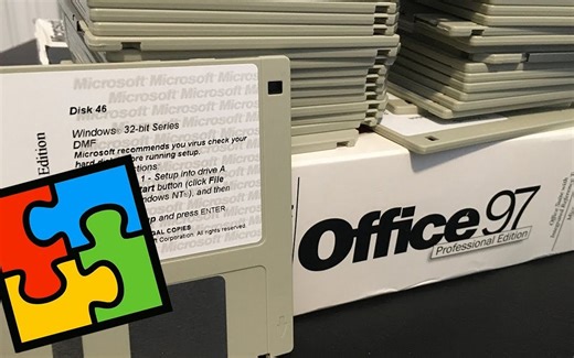 《机翻》从 46 张软盘安装 Microsoft Office 97