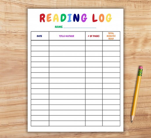 Printable Kids Reading Log, Homeschool Tracker (PDF) - Etsy