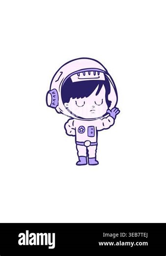 sales flash animation of cartoon space astronaut woman image